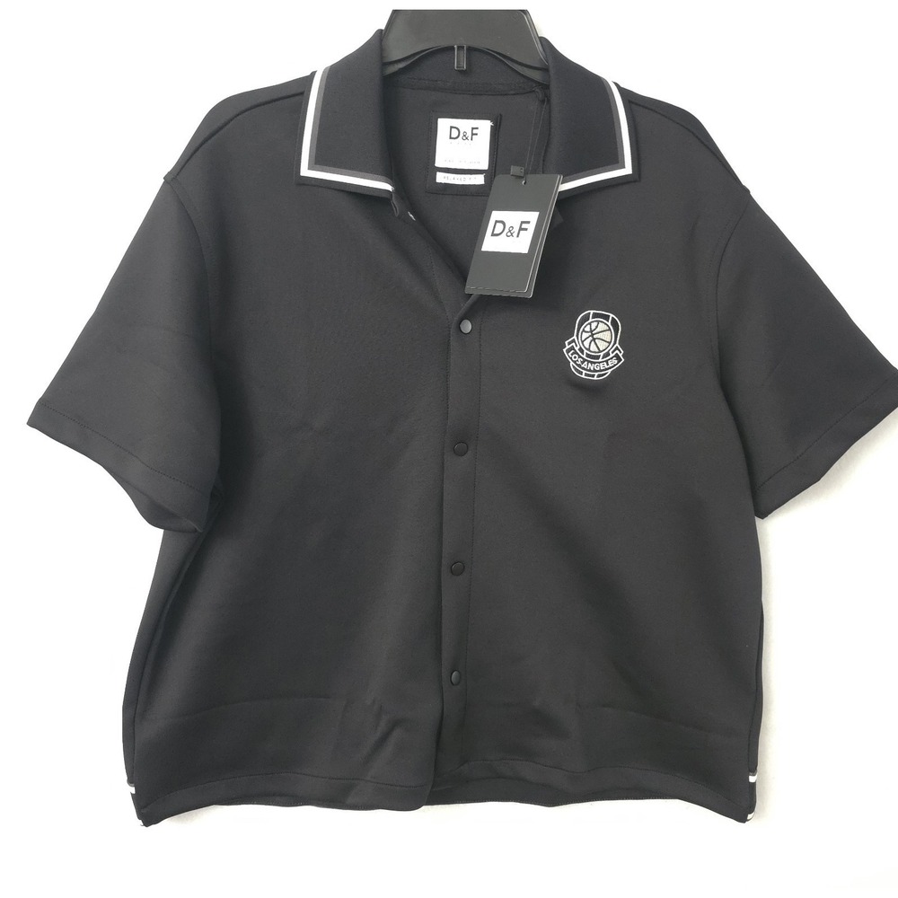 D&F Ricky Singh‎ Relaxed Fit Shirt Men's S Snap Front Los Angeles Basketball NWT